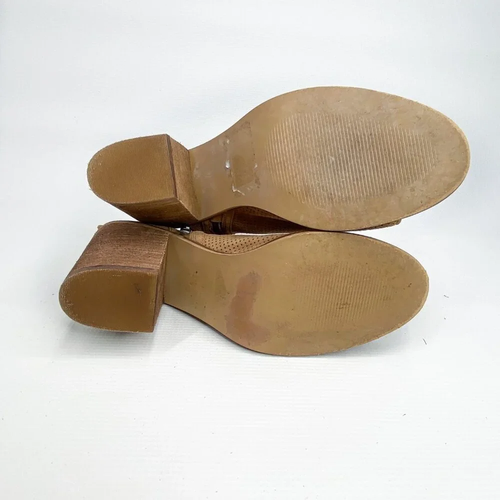 STEVE MADDEN Open Toe Chunky Heel Booties 9‎